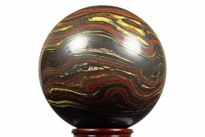 Polished Tiger Iron Stromatolite Sphere - Billion Years #316250